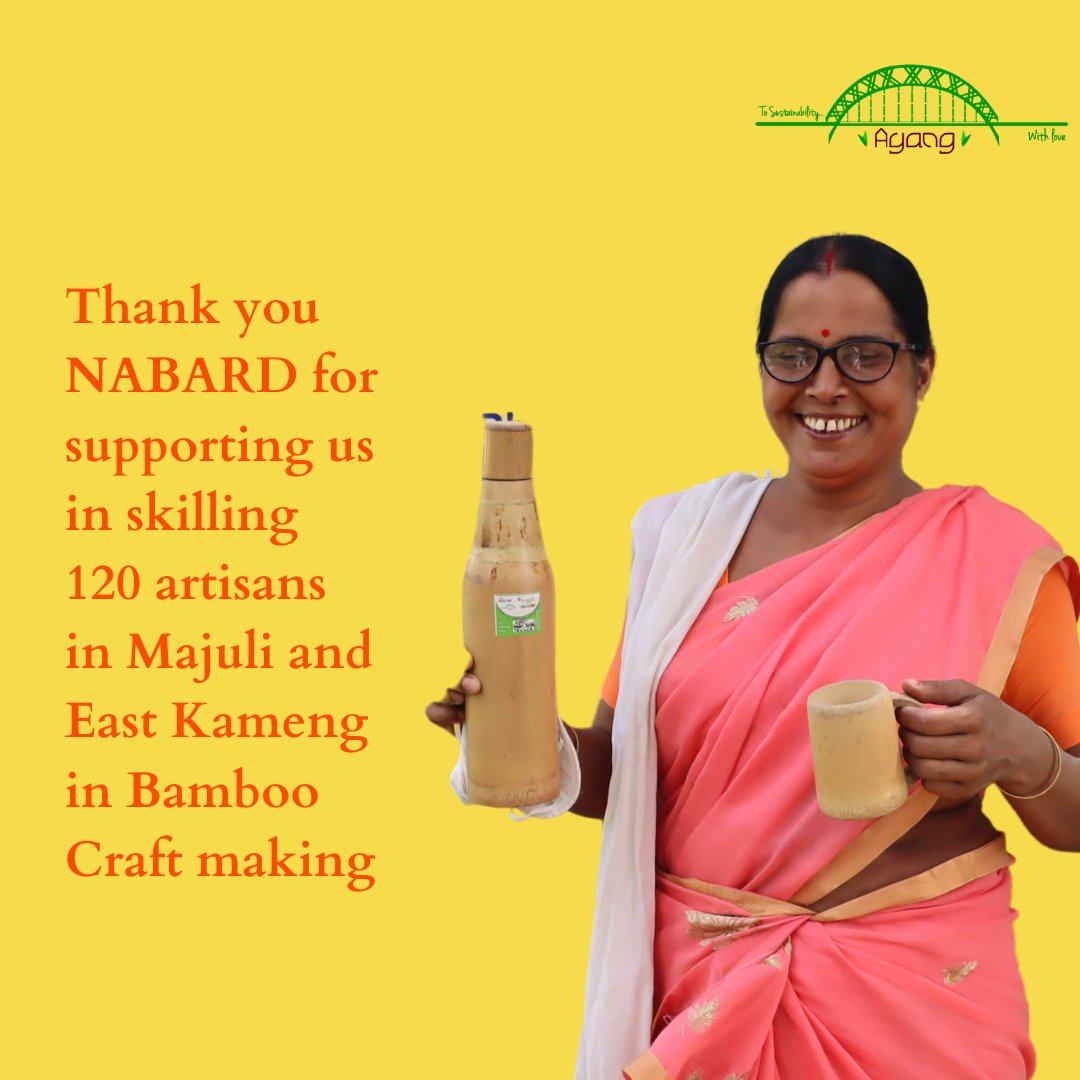 AyangTrust's tweet photo. As we #celebrate our partnerships, we would like to express #gratitude to @NABARDOnline for supporting our skill building programs for women in Majuli and Seppa! This #partnership has helped #women in their journeys of becoming financially independent!

#WomenEmpowerment #change https://t.co/3j6zH0or8z
