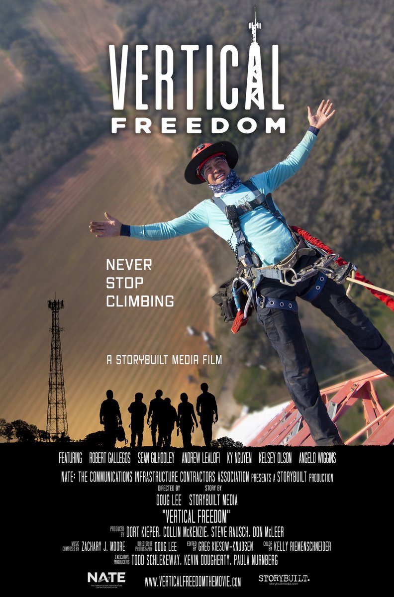 NATEsafety's tweet image. New “Vertical Freedom” movie poster unveiled in advance of the film festival  season! Coming soon to a streaming platform near you! #verticalfreedom #neverstopclimbing #executiveproducer #filmfestivals 🔥 🍿 🎥 🎞