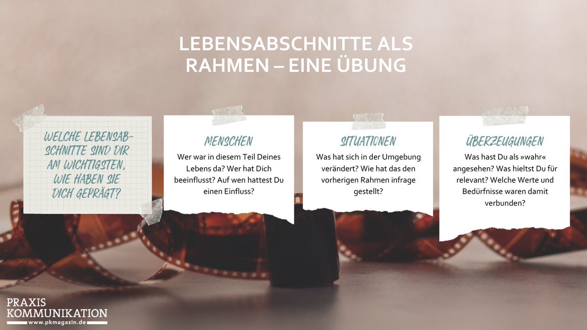 PraxisKomm's tweet photo. »Mit der #Reflexion versch. #Lebensabschnitte
können wir als Coaches unseren Klienten zu mehr #Klarheit darüber verhelfen, wie sie die Person wurden, die sie heute sind«, schildert Coach Maximilian Friedle in seinem Beitrag »Lebensabschnitte als Rahmen«: https://t.co/d9kRZwFMvy https://t.co/erK3JPltnn