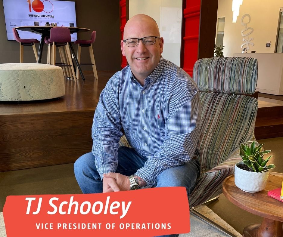 Did you know the average tenure at BF+C is 13 years? But our VP of Operations is far from average. 

Say hello to our Vice President of Operations, TJ Schooley. TJ started at Business Furniture as an installer in July of 1995 and now leads our team to be the best in the busin ...