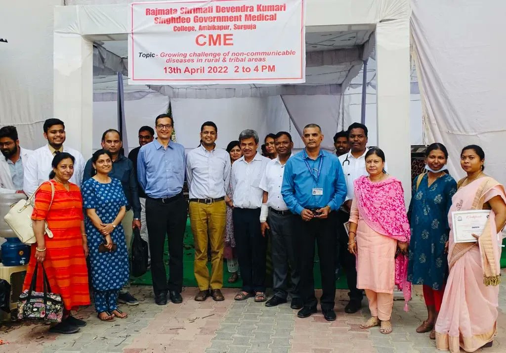 On 13 April, @NCDIPoverty Network Policy Director Neil Gupta & South Asia Technical Advisor Yogesh Jain participated in a CME event at Ambikapur Medical College in Chhattisgarh State, India, focused on addressing #NCDs in rural and tribal areas.