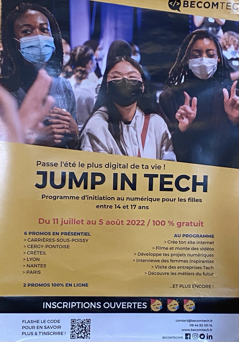 CherifaBenamer's tweet photo. Super rencontre avec Caroline de Becomtech au forum des métiers du lycée Langevin Wallon . #becomtech #numerique #metiersdemain https://t.co/ucG4TUc9Xe