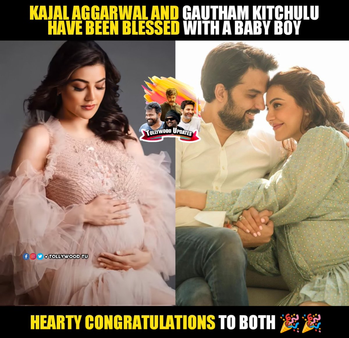#KajalAggarwal & #GautamKitchlu blessed with Baby Boy👨‍👩‍👦

Congratulations to the couple 🎉🎉