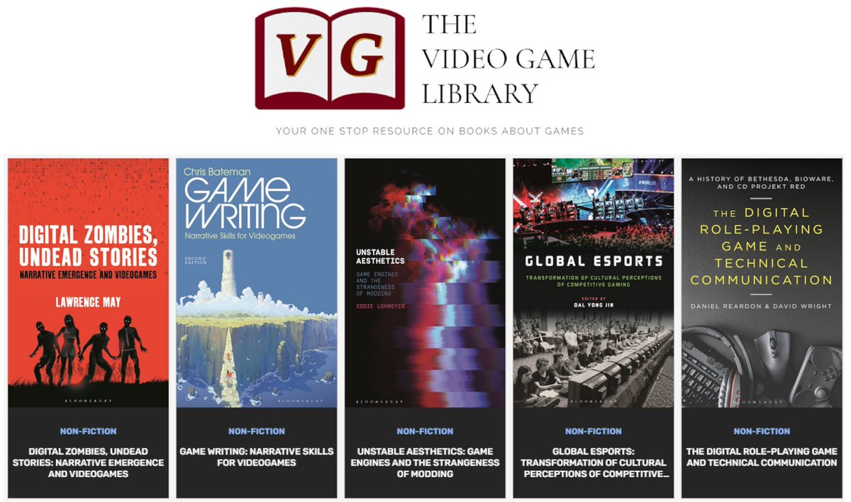 A few new late-night additions to #TheVideoGameLibrary. 

Don't have any of these in the personal collection quite yet, but hearing great things. Check them all out here and spread the word:

📖 thevideogamelibrary.org 📖

<a href="/jmswallow/">James Swallow</a> <a href="/SeifertC/">Coray Seifert</a> <a href="/rhipratchett/">Rhianna Pratchett 🧙🏻‍♀️</a> <a href="/BloomsburyBooks/">Bloomsbury Books UK</a>