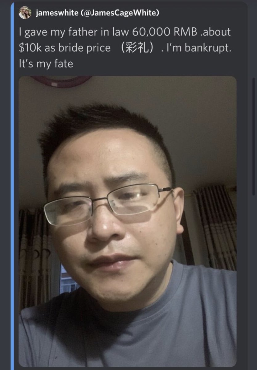 HualingW's tweet photo. I bought my son her wife but , now her father wants more money😡 what can we do 😭😭 my son already paid 10k dollar and they are still not happy https://t.co/h62Qti5WZh