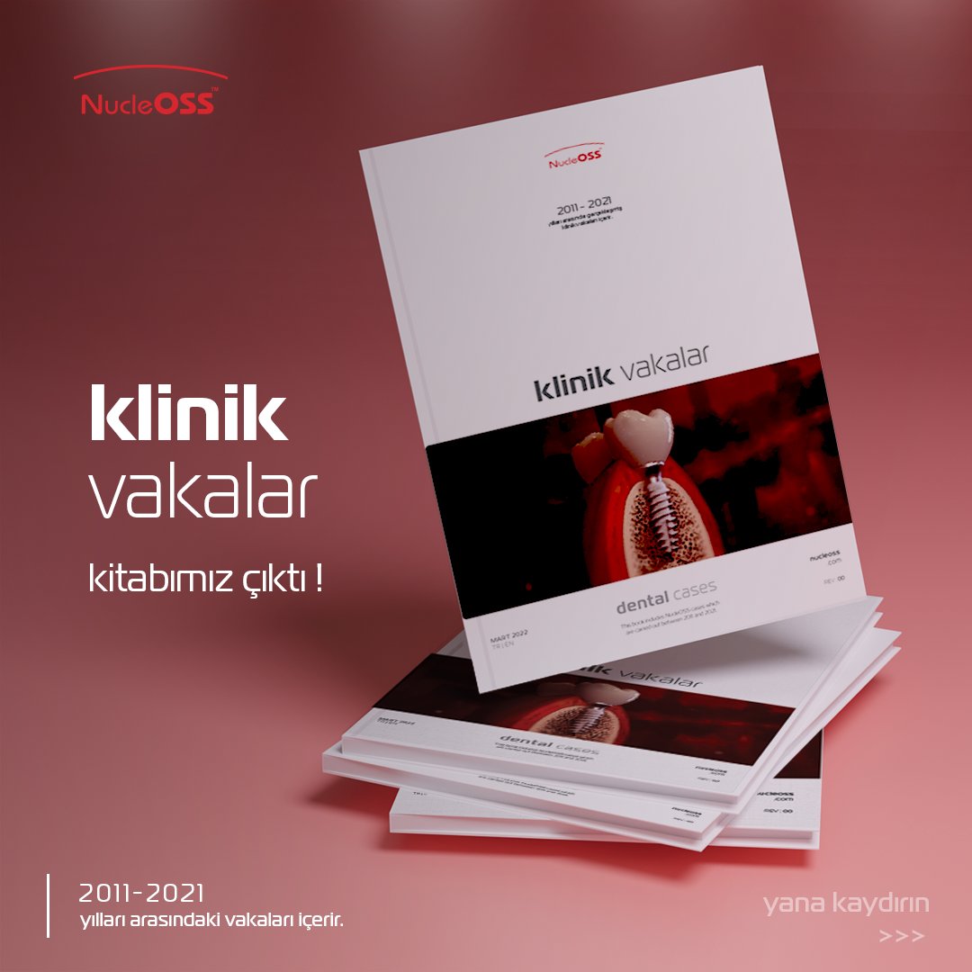 NucleOSS's tweet photo. Klinik vakalar kitabı NucleOSS implantlarını kullanan diş hekimlerimizin vakalarından derlenmiştir. Hekimlerimize katkılarından dolayı teşekkür ediyoruz.

NucleOSS - innovative vision

#T6standard #klinikvaka #dentist #implantology  #dentalimplant #nucleoss #innovativevision https://t.co/Fw8BXlqw3V