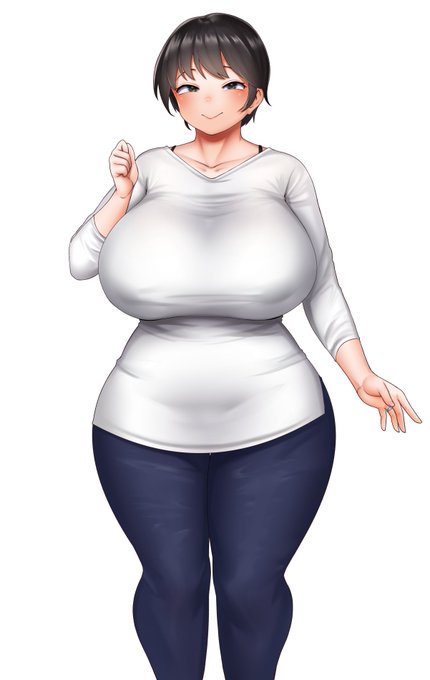 いつもの人妻さんのお友達の立ち絵を描きました 