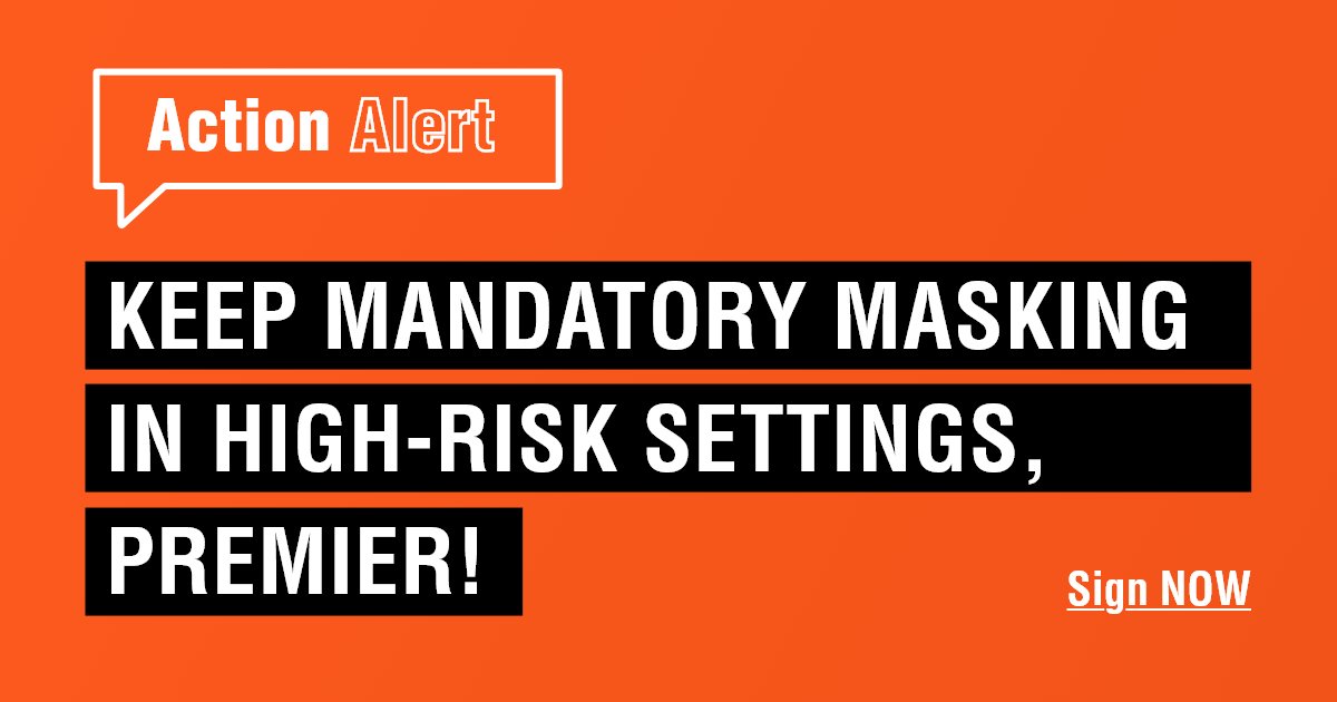 RNAO's tweet photo. 🚨Join our call!

Let Premier @fordnation know that Ontario must keep mandatory masking in all high-risk settings to protect Ontarians and our health-care workers past its Apr. 27 deadline. #onpoli #COVID19 #MaskUp

Sign &amp; share our #ActionAlert: https://t.co/Nl6ANPzNcI https://t.co/Sg6YsSeVoK