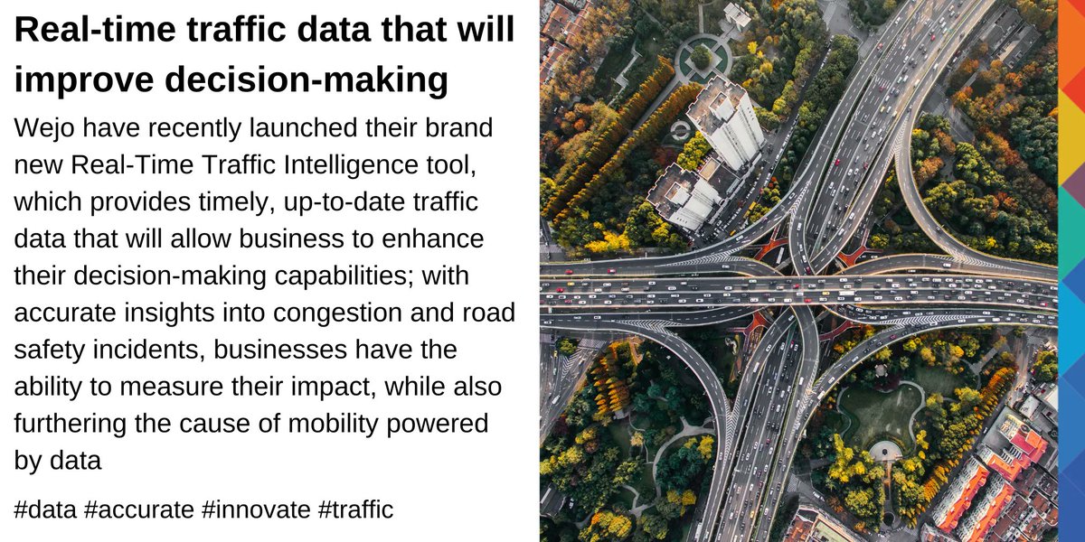 Find out how <a href="/wejoHQ/">wejo</a>'s Real-Time Traffic Intelligence tool can provide vital data insights to help businesses boost efficiency and drive innovation.
Timely and accurate data can improve any organisation's decision-making!
buff.ly/3KoFMuW
#data #accurate #innovate #traffic