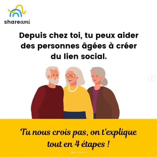 [💡BONI.D] Créé par <a href="/Oldyssey/">Oldyssey</a>, <a href="/share_ami/">Share Ami</a> permet aux jeunes qui souhaitent pratiquer le français de progresser en les mettant en relation avec des seniors vivant en France pour converser en visioconférence !
 
#solidarité #liensocial👉bit.ly/3M30noW