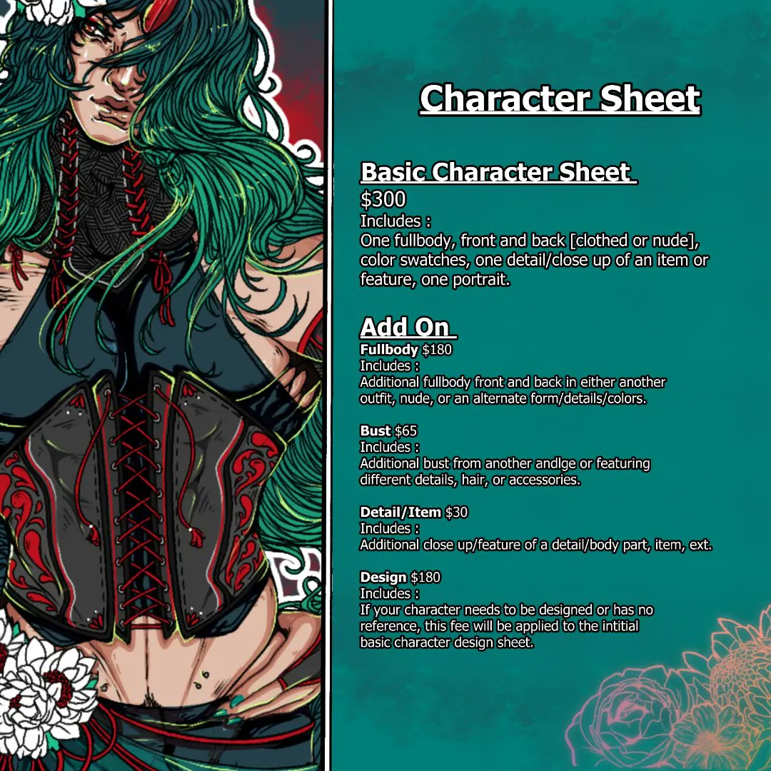 quailknight's tweet photo. Commissions are open! 
Now with illustraion, character sheet, and vtuber pricing! https://t.co/Q95uL9BsGc