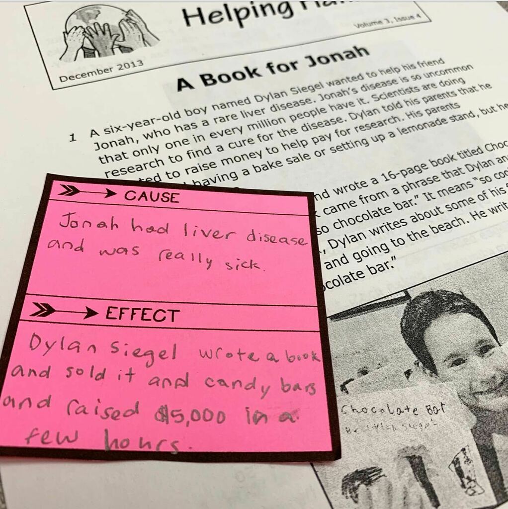 Still in test prep? Passages don’t have to be boring! Here’s an idea you can try!

💡You can have students practice a reading skill, like cause and effect. They will start with the cause and then write the effect OR start with the effect and then writ… instagr.am/p/CciBLkRuFnO/