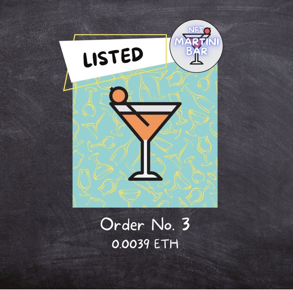JanuaryGirlArt's tweet photo. NFT Martini Bar Now on Opensea! Place your order! Link on profile. https://t.co/WM5nzAzue7