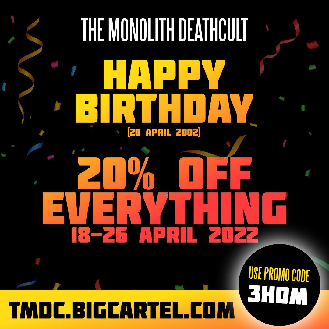 T_M_D_C's tweet photo. Happy 20th birthday TMDC! #birthdeathmetal https://t.co/l4yMpABULT