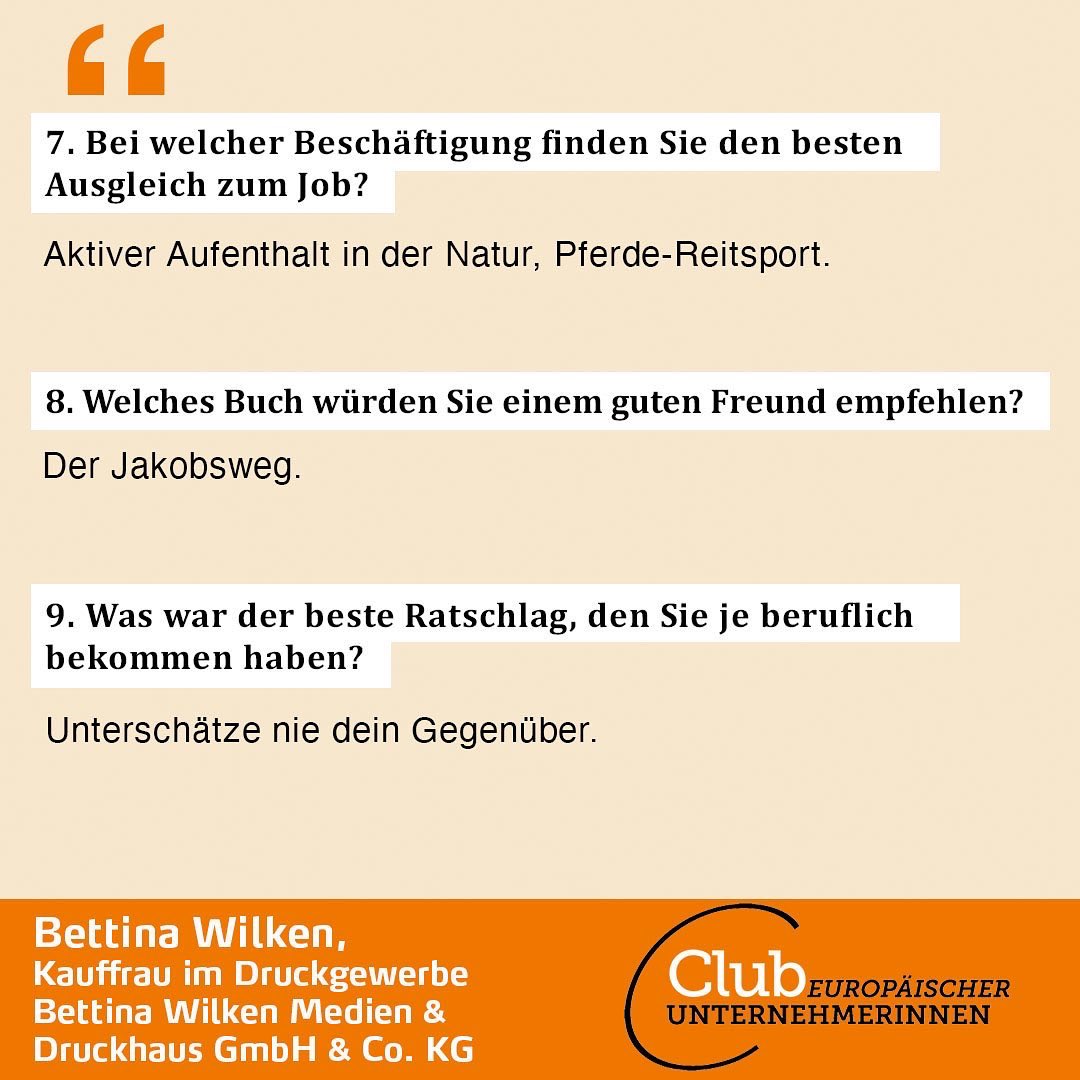 „CeU-Unternehmerinnen stellen sich vor!“ Heute mit Bettina Wilken, Medien &amp; Druckhaus GmbH &amp; Co. KG #ceu #clubeuropäischerunternehmerinnen #ceuunternehmerinnen