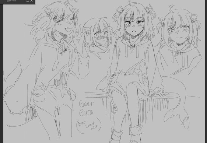 new years' short hair gura #gawrt 