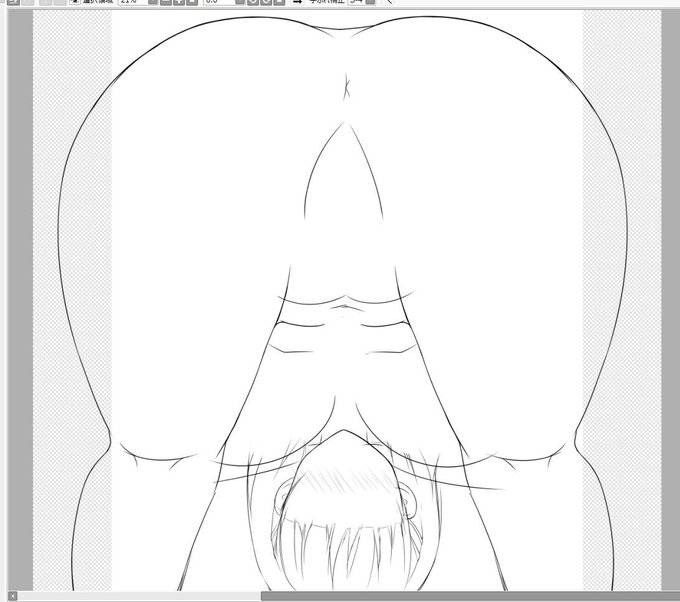 おまんぐり構図を最近描いてなかった気がしたので描き描き〆('ー`)
縦長比率で書き始めたらサイドの目測が定まらなかったので入りきるキャンパスサイズに一旦変更w
ただちょいとおケツ回りが太すぎだな('ー`)ゞ 