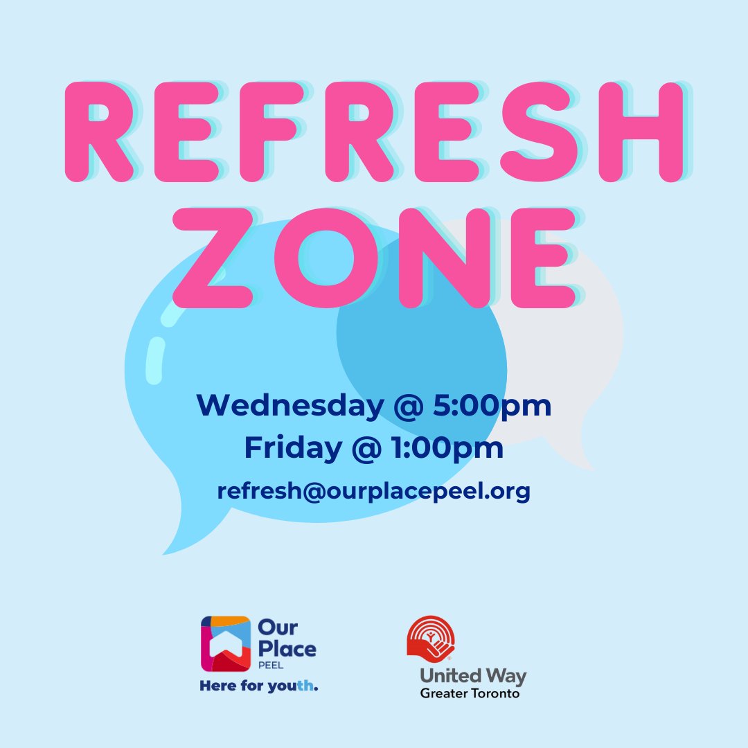 OurPlacePeel's tweet photo. Are you looking for a safe space to connect with fellow youth and peers? We invite you to Refresh Zone to discuss current issues and concerns in a safe space! Please reach out if you would like to join our next group! ✉️ : refresh@ourplacepeel.org
#refresh #refreshzone #youth https://t.co/eeTCMYq3JV