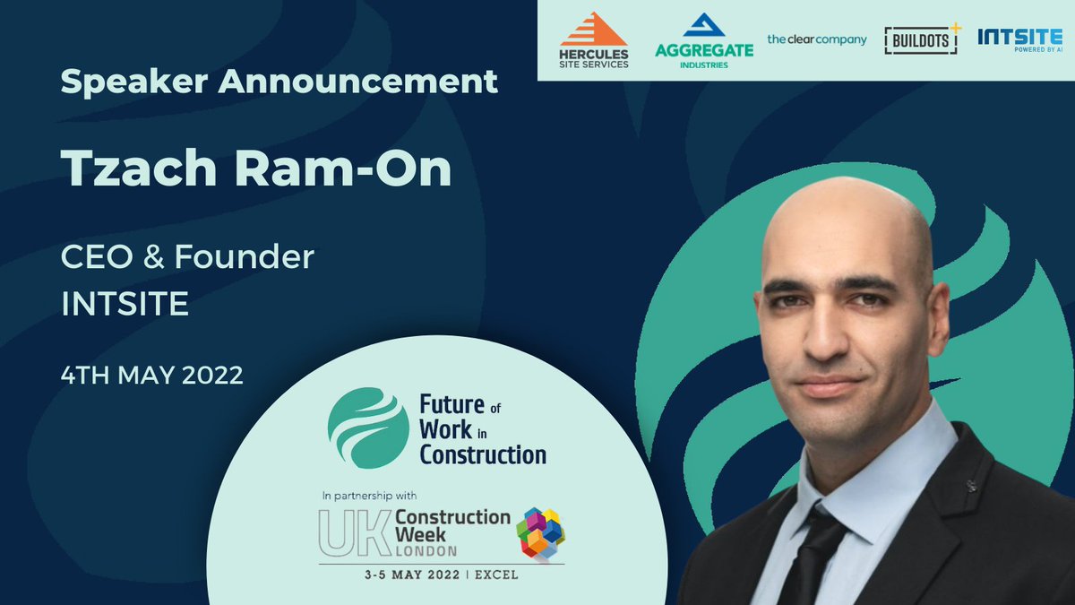 Tzach Ram-On (CEO &amp; Founder, INTSITE) is a speaker for FWC Live.
 
Taking place on 4th May 2022 at the <a href="/UK_CW/">UK Construction Week</a> event at the Excel centre in London.

Register: futureofworkinconstruction.com

Sponsors: <a href="/hercules_plc/">Hercules PLC</a> @AggregateUK <a href="/theClearCo/">The Clear Company</a>  <a href="/buildots/">Buildots</a> and INTSITE
 
#Construction