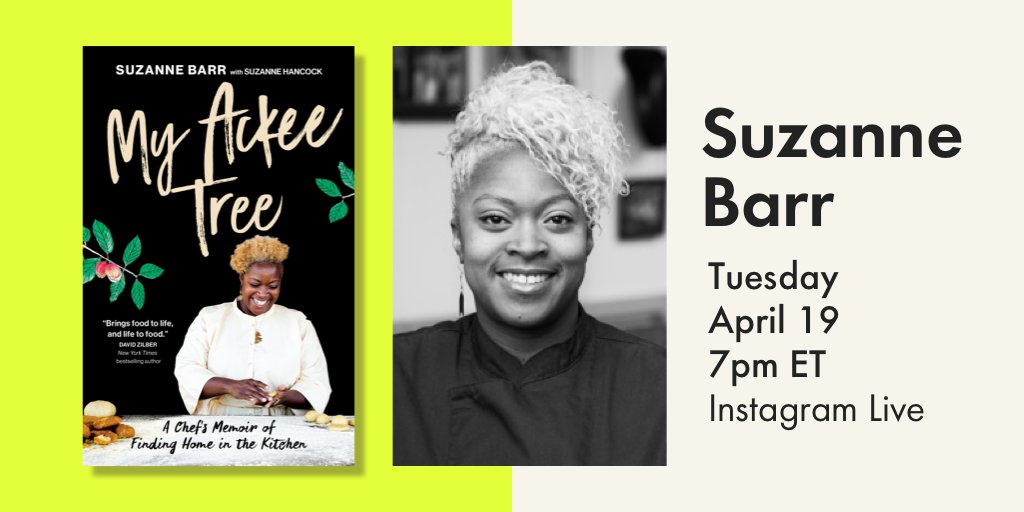 chaptersindigo's tweet photo. Chef @Suzannebarrfood joins us to talk about her memoir, #MyAckeeTreeโa celebration of creativity, soul searching, and motherhood that asks, โHow can I keep the things I love?โ https://t.co/iK0XpXhCc5 https://t.co/1Xu2bbZJs4