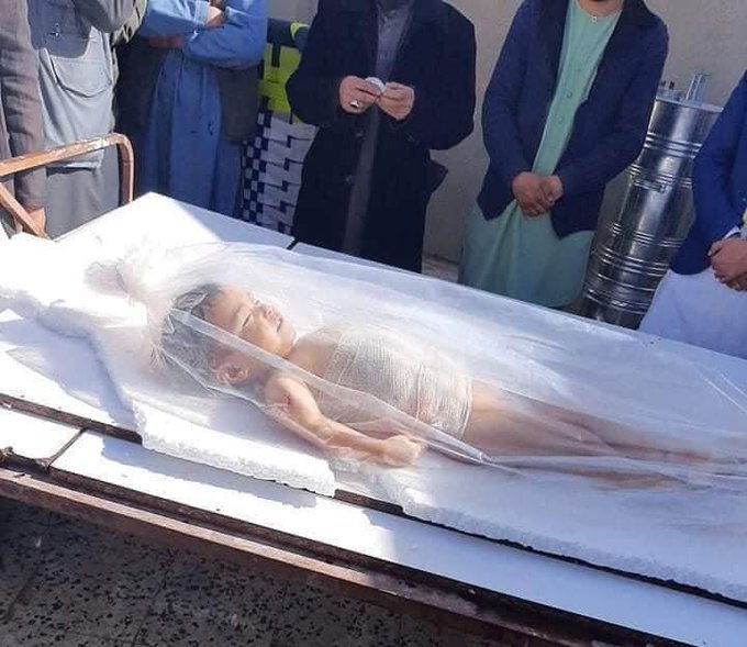 MasroorAnsari's tweet photo. This kid is the youngest martyr of today’s #KabulExplosion. 
Our prayers are with the families of victims and Allah give patience to their families.

#StopHazaraGenocide https://t.co/eGVjTxrOid