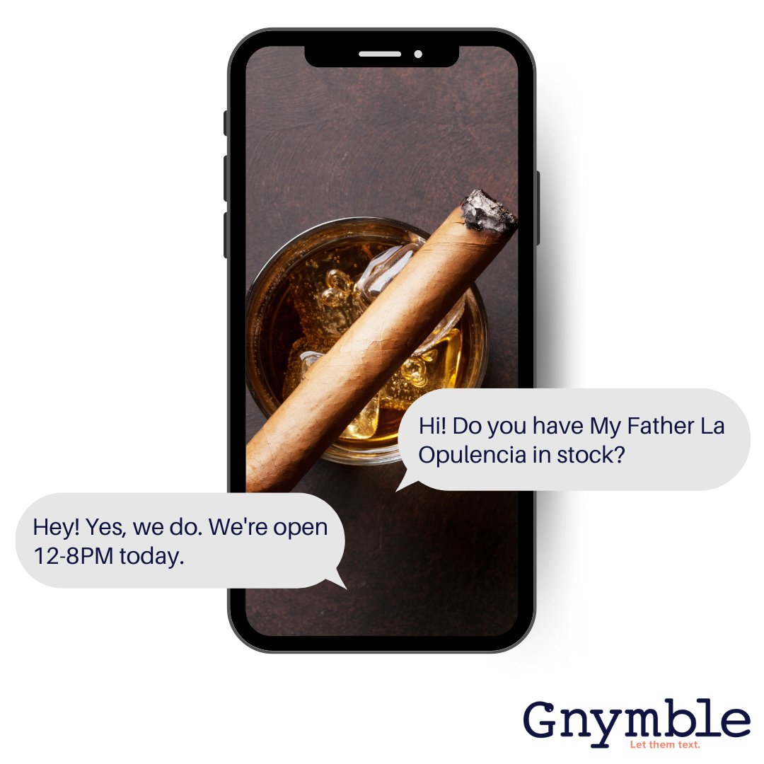 gnymble's tweet photo. Do you want to answer a higher volume of inquiries? Let your customers text you.

#cigar #premiumcigar #luxurycigar #tobacco #botl #sotl #cigarlife https://t.co/Jacojggc3f