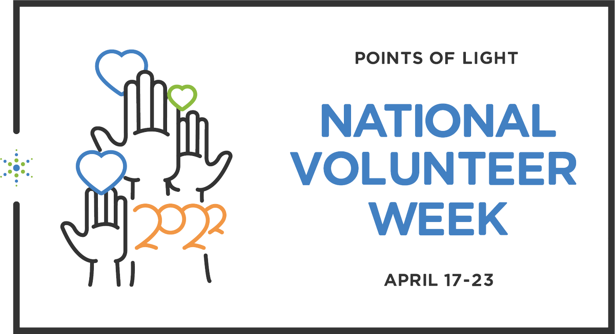 During National Volunteer Week, recognize extraordinary volunteers who make a meaningful difference in your community! Nominate a #DailyPointofLight: pointsoflight.org/dailypointofli… #NVW #GlobalVolunteerMonth @PointsofLight #makeadifference