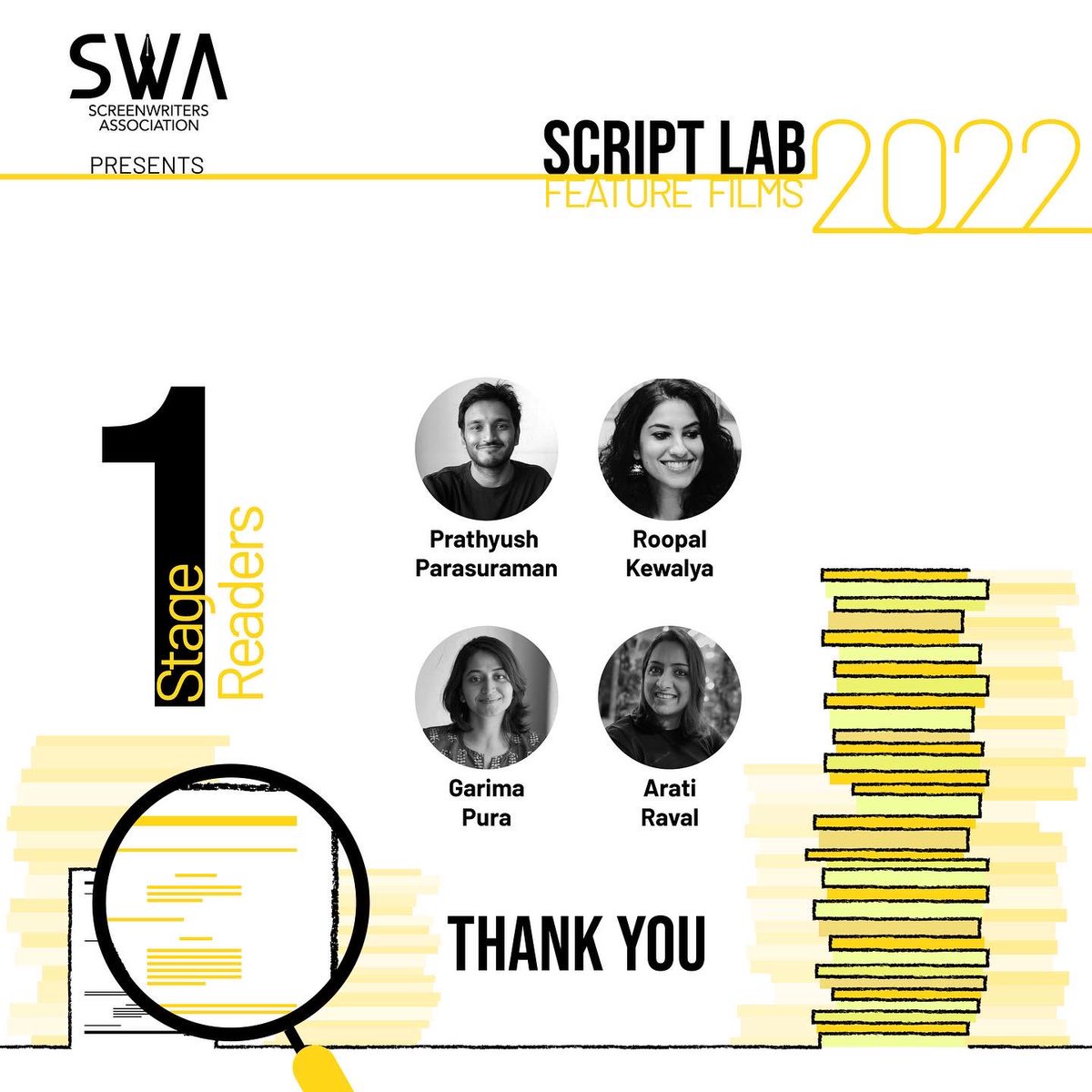 swaindiaorg's tweet photo. A BIG thank you!
#swascriptlab2022 #SWAIndia #WritersCommunity #Screenwriting
2/3 https://t.co/90tQ7TJRgM