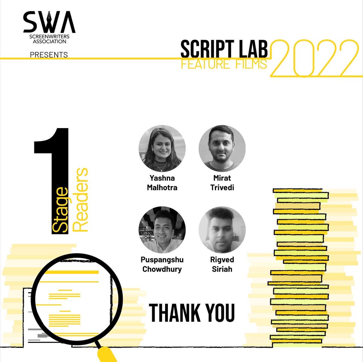 swaindiaorg's tweet photo. A BIG thank you!
#swascriptlab2022 #SWAIndia #WritersCommunity #Screenwriting
3/3 https://t.co/yHvGrnyTSh