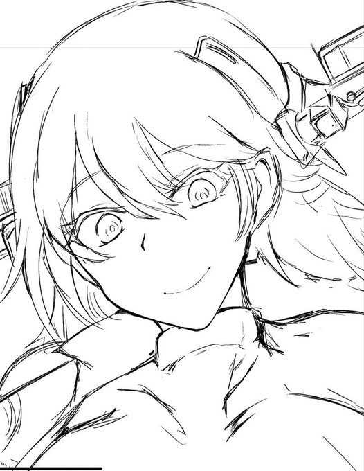 #皆さん線画と塗った後を見せてください 