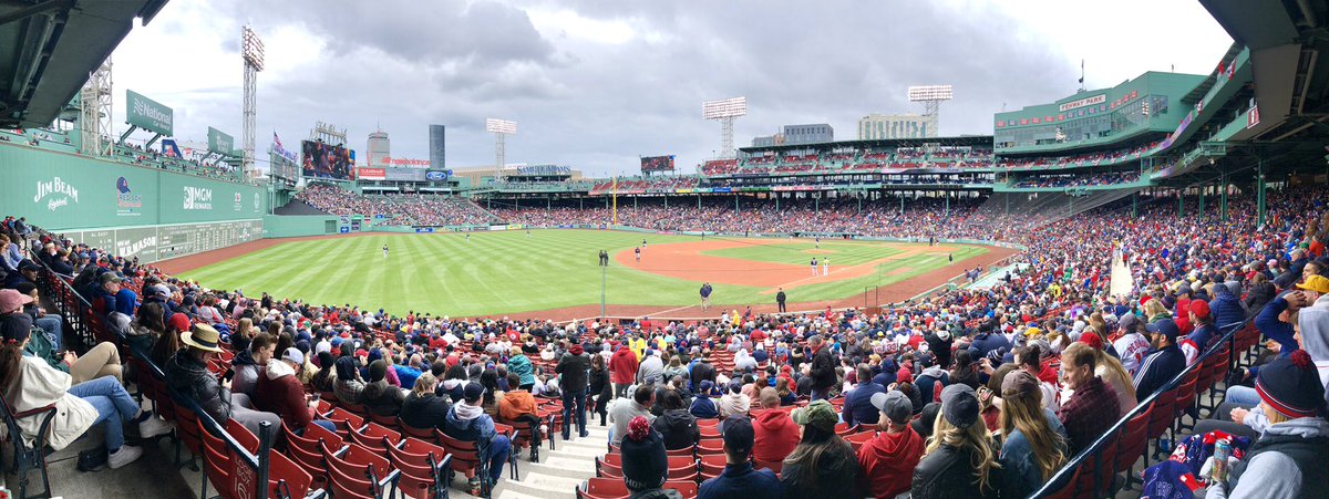 For the life of me, I can’t understand why these seats were so cheap at Fenway… 🤦‍♂️ We improvised.