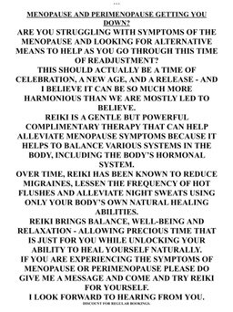janebennett65's tweet photo. #reiki #menopause #perimenopause #wellbeing #WomensHealth #relaxation #dealingwithmoodswings #dealingwiththemenopause #nightsweats #hotflush #headache #itchyskin #signsofthemenopause #takecontrol #Herefordshire #healing #hereford #therapy #Therapist https://t.co/hZIeJhMPGY