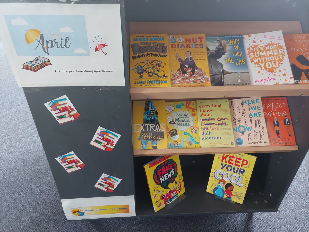 KpssL's tweet photo. Welcome back here are some great spring reads to check-out at King's Park School Library @KpssL https://t.co/nApqUuUfDw