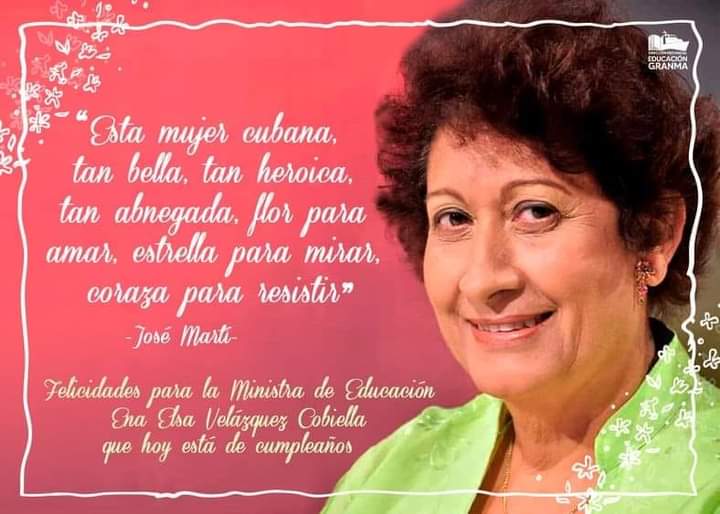 DGulbone's tweet photo. Los educadores cubanos felicitamos un día como hoy a nuestra  Ministra de Educación, nuestra Mariana, luchadora, comprometida y entregada, por entero a la labor que realiza. Amiga y compañera en todos los tiempos, para usted Feliz cumpleaños. @CubaMined https://t.co/SVsH9KsvE9