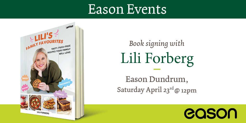 easons's tweet photo. Lili Forberg will be in @easons @DundrumTC TODAY to sign copies of her newly released book, Lili's Family Favourites. Treat yourself with something nice, and get your copy signed. πβοΈπͺ @LiliForberg @OBrienPress #easonevents https://t.co/DlvnmGa1cP