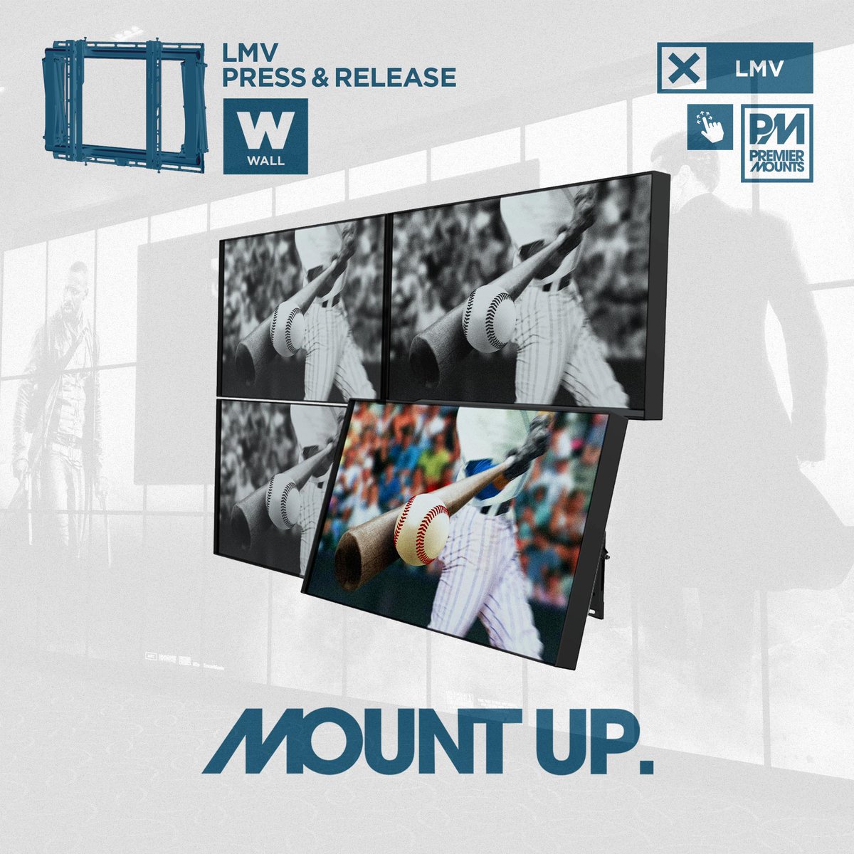 The X-Factor✖️ Access the back of this juggernaut in UNDER 5 SECONDS! #LMV &amp; #LMVP #PressAndRelease feature depression clasps that automatically latch closed &amp; spring open with a gentle push! #MountUp
^
 #PremierMounts #ProAV #LCDVideoWall #DigitalSignage #DisplayMounts