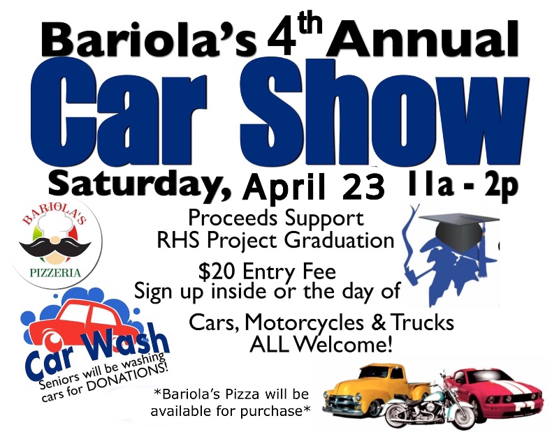 Car Wash, Senior Walk, Car Show and PG Registration. - eepurl.com/hZQOlj