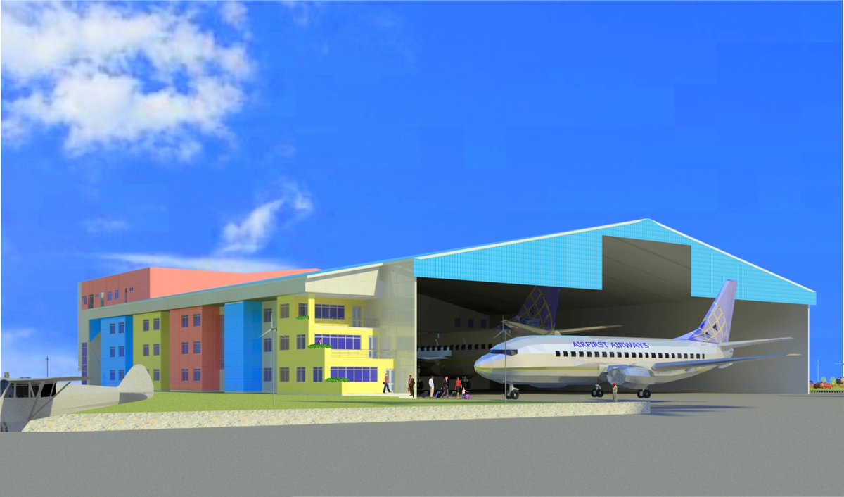 SpacewebA's tweet photo. Proposed Aircraft Maintenance Hangar and corporate Air Charter Facility for Air First Nigeria at MMA Ikeja, Lagos.
Designed by: Spaceweb consulting Ltd.
#Hangar #airport #spaceweb #space #web https://t.co/YcGJCDVUTz