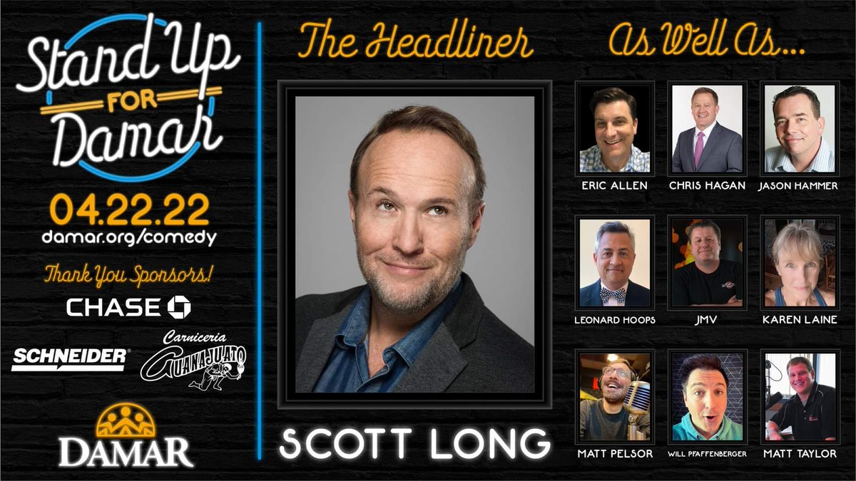 scottcomedy's tweet image. going on @smileyradioshow to promote this Friday nites Indy Celeb fundraiser starring 10 great acts including comedy superstar @willpfaffy. Get tix at damar.org/comedy  Most fun nite in Indy of 2022! @damarservices