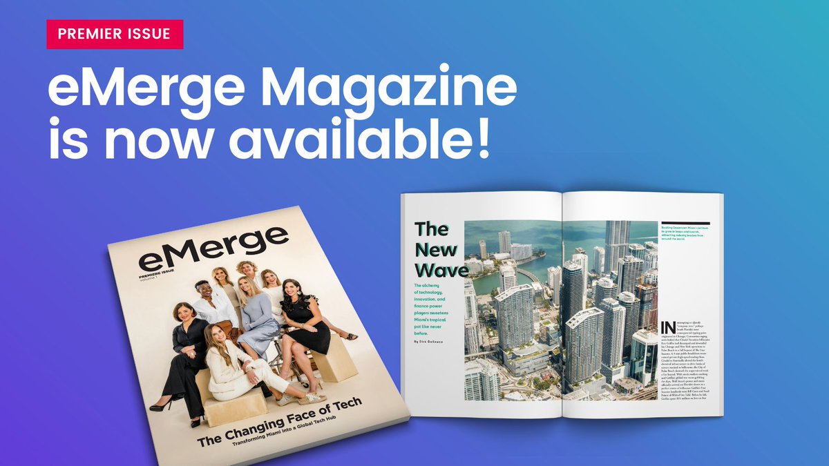 Day 1 of the <a href="/emergeamericas/">eMerge Americas</a> conference kicked off with the official unveiling of eMerge Magazine. Featuring some of Miami’s most influential female tech leaders on the cover, the inaugural issue celebrates the region’s booming tech industry.  bit.ly/3rDLHoC
