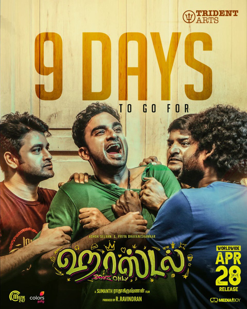 Fun loaded #Hostel in 9 days. 

Nice time to have a film bring back college memories and hostel life. 

<a href="/AshokSelvan/">Ashok Selvan</a>