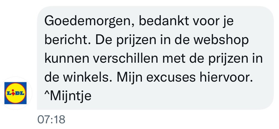 JopieLoos's tweet photo. @LidlNederland zegt de beste (klanten) service te hebben, nou, hilarisch zijn ze in ieder geval wel. https://t.co/UAWxJd5ek2