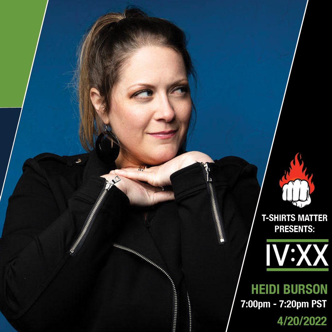 HeidiBurson's tweet photo. Streaming live tomorrow night at 7 o’clock Pacific time in honor of 4/20 with @TShirtsMatter TUNE IN!! https://t.co/hHalstqGex