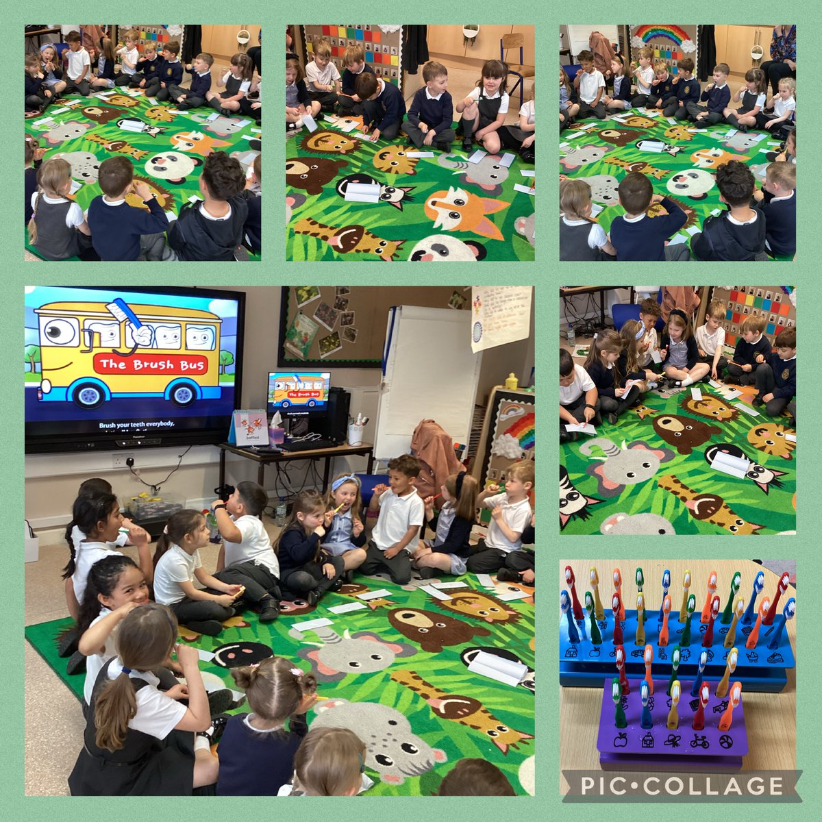 StHildasBury's tweet photo. Today we have started the Brush Bus in Reception. We enjoyed brushing our teeth for a full 2 minutes with our own toothbrushes. #eyfs #brushbus #healthyteeth https://t.co/fN5RSPMEWN