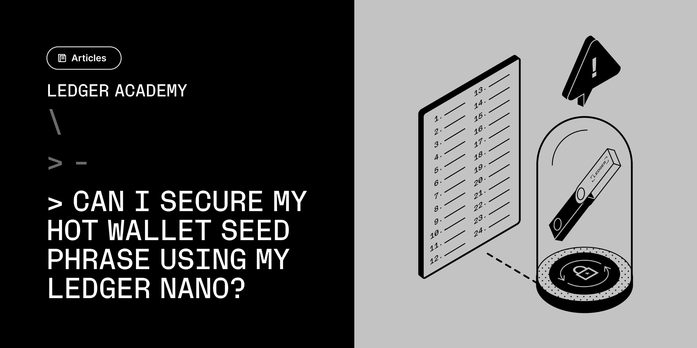 Ledger on Twitter "The seed phrase on my Ledger hardware wallet is made up of..." / Twitter