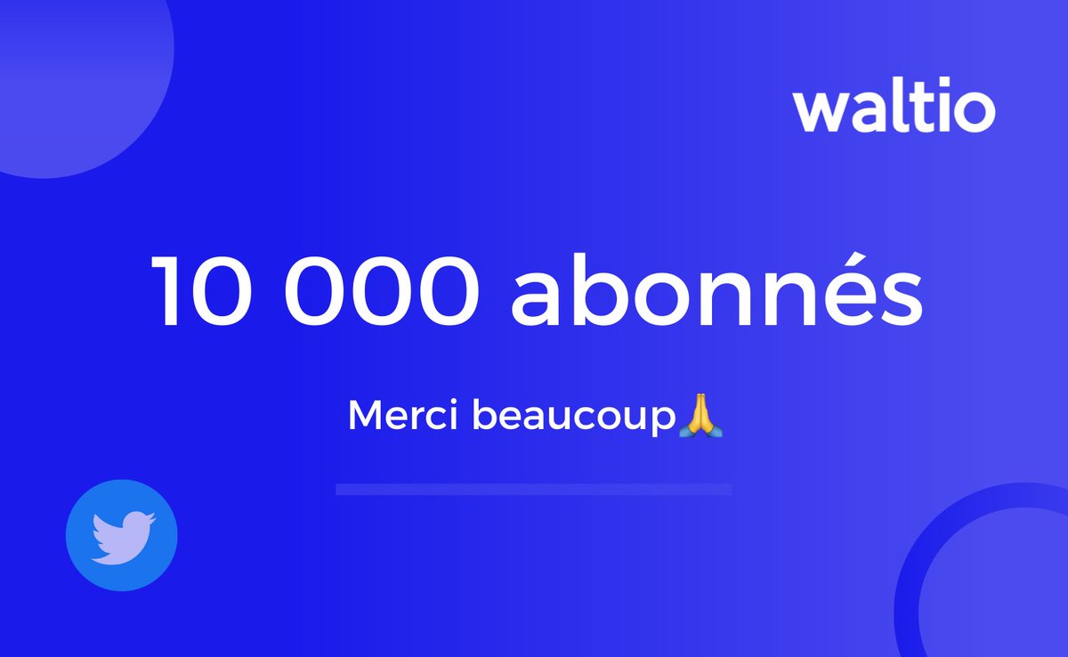 Vous êtes désormais + de 10 000 à nous suivre sur Twitter ! Un grand merci à tous 🙏

À cette occasion on fait gagner un abonnement Waltio pour cette saison fiscale 😎

Pour participer : Like et RT sur ce post ✅
Résultat ce vendredi - 17h 🤚

Bonne chance à tous 🍀