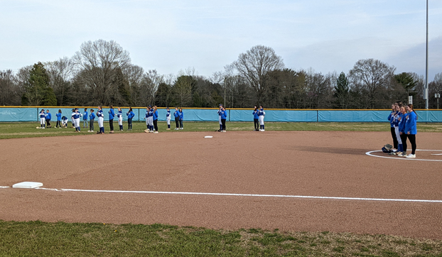 RCS_NC's tweet photo. The Western Rockingham Middle School softball team participated in Wildcat night at the McMichael High softball game and took the field with the Phoenix Softball Team for the National Anthem! https://t.co/kGFE79Gk5r