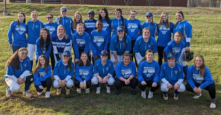 RCS_NC's tweet photo. The Western Rockingham Middle School softball team participated in Wildcat night at the McMichael High softball game and took the field with the Phoenix Softball Team for the National Anthem! https://t.co/kGFE79Gk5r