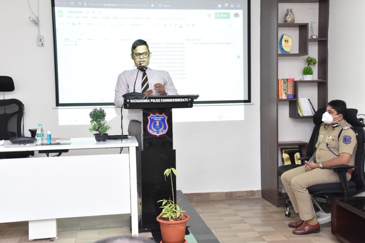 #RachakondaPolice conducted 1 day workshop on #Cryptocurrency, #Blockchain &amp; #DarkWeb in collaboration with <a href="/NDCRTC/">NDCRTC</a> unit of <a href="/svpnpahyd/">SVPNPA</a>. #CP_Rachakonda inaugurated the session along with Sri. Arif &amp; Sri.Mubarak of <a href="/NDCRTC/">NDCRTC</a>, purely focused on #CyberCrimes committed through #DarkWeb.