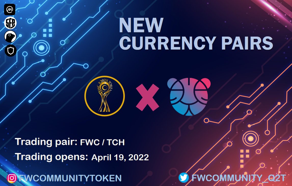 #new_listing

🥳⚽️🥳⚽️🥳⚽️🥳
congratulations

$FWC trades with new currency pair on <a href="/CoinTigerEX/">CoinTiger</a>.
this time FWC/TCH

Trading opened at 10:00 am on 19 April 2022;

Happy listing🥳🥳🥳

Trading is both available now🔥🔥🔥
cointiger.com/en-us/#/trade_…

#FWCTokens
#BSCGem 
#CryptoNews